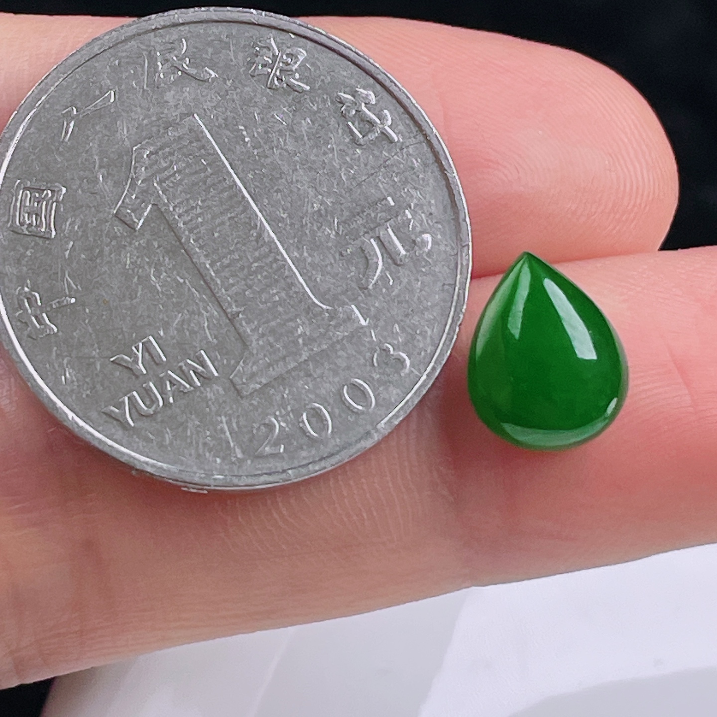 ️辣绿戒面，老种起光，细底通透，尺寸：10.3/8.2/4.3mm0730