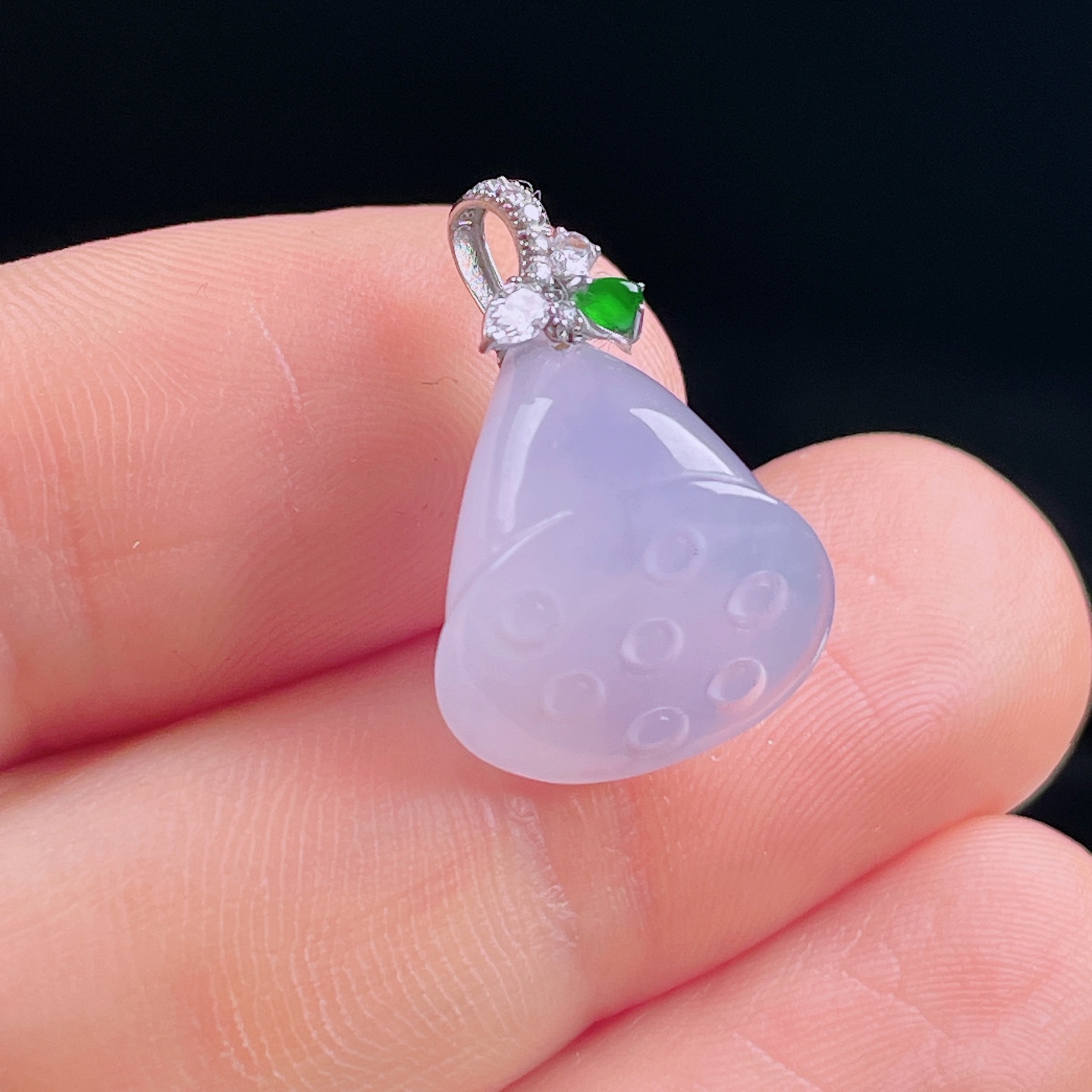 冰紫莲藕，老种起光，细底通透，尺寸：20裸石13.2/13.3/11mm0730