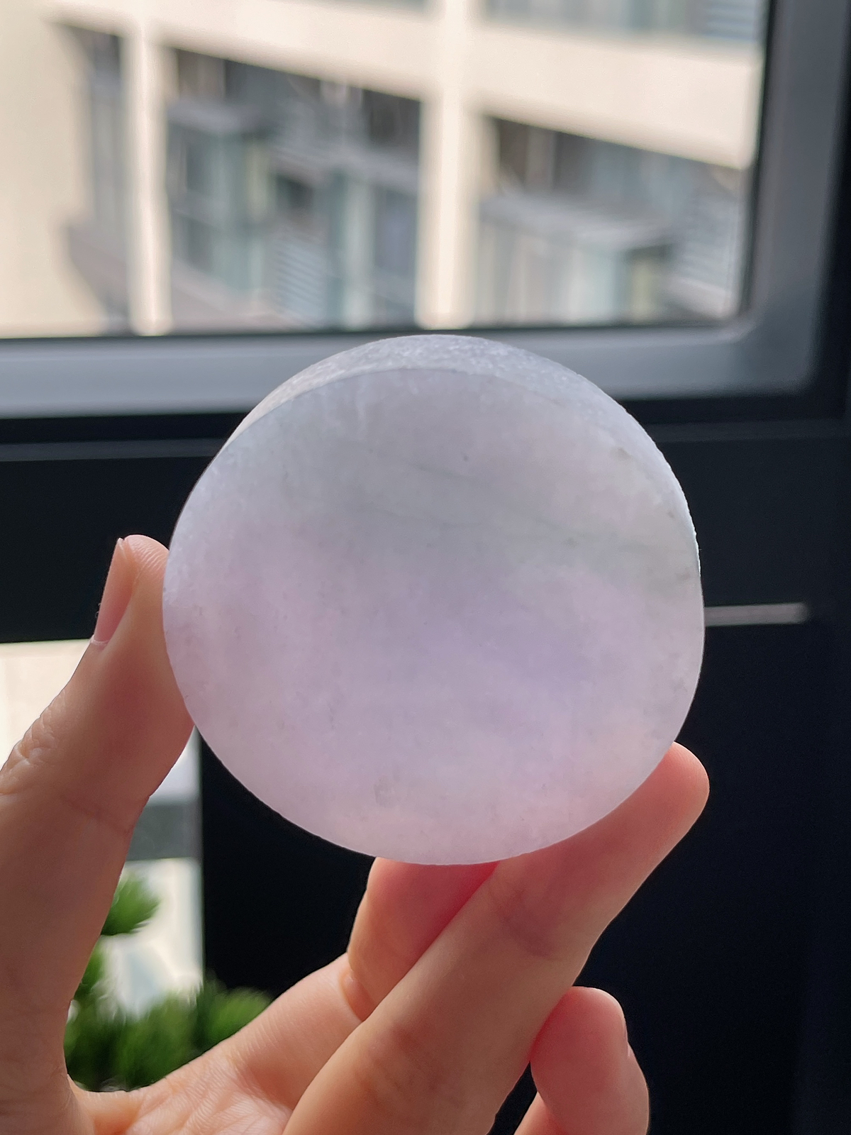 翡翠冰糯种紫罗兰镯心