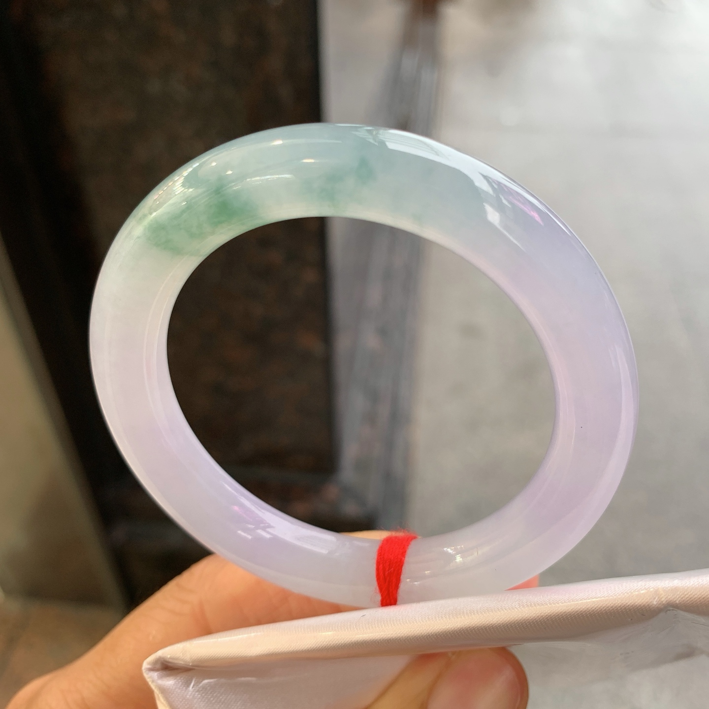 圆条冰飘花 微细纹 尺寸：52/9.8 冰润