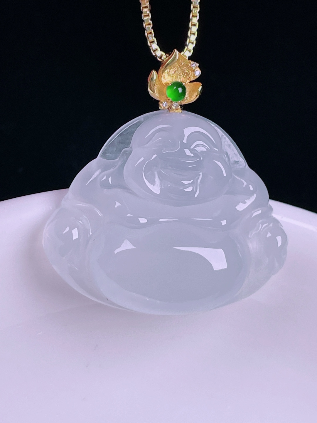 ️高冰佛公，老种起光，细底通透，尺寸：26.8裸石21/25/5.8mm0730