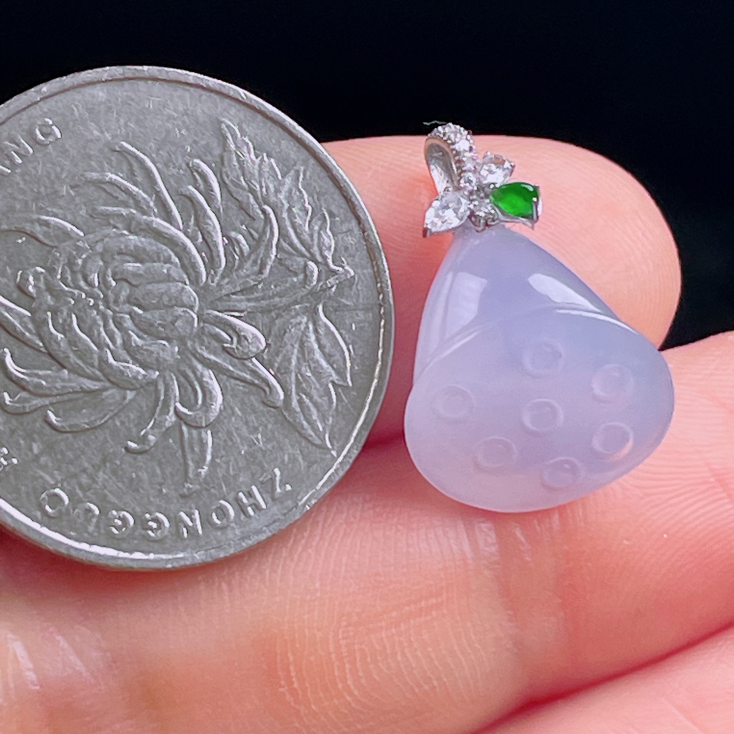 冰紫莲藕，老种起光，细底通透，尺寸：20裸石13.2/13.3/11mm0730