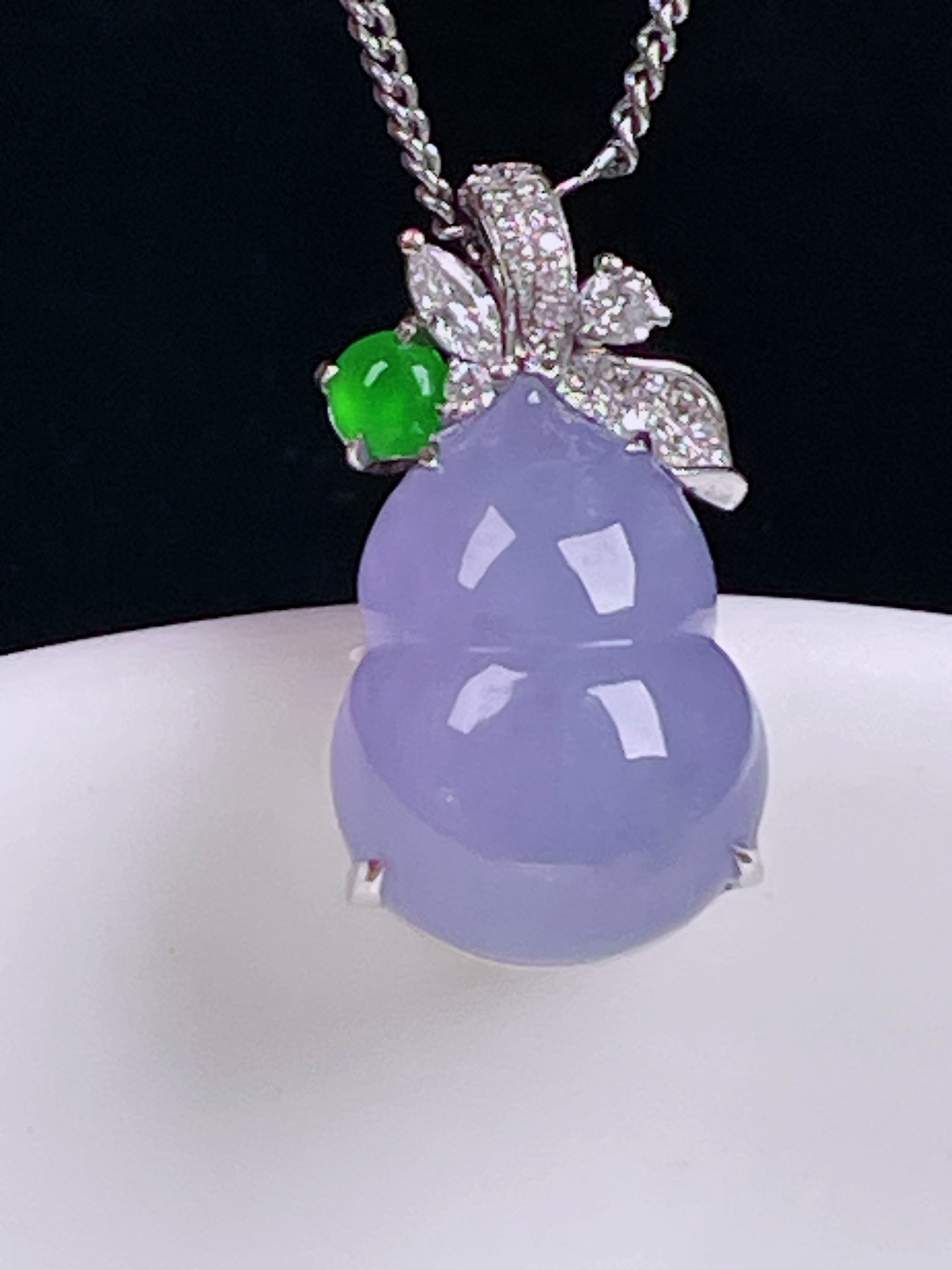 ️紫罗兰葫芦，老种起光，细底通透，尺寸：25.7/16.4/12.2裸石14.7/11.7/6mm0730