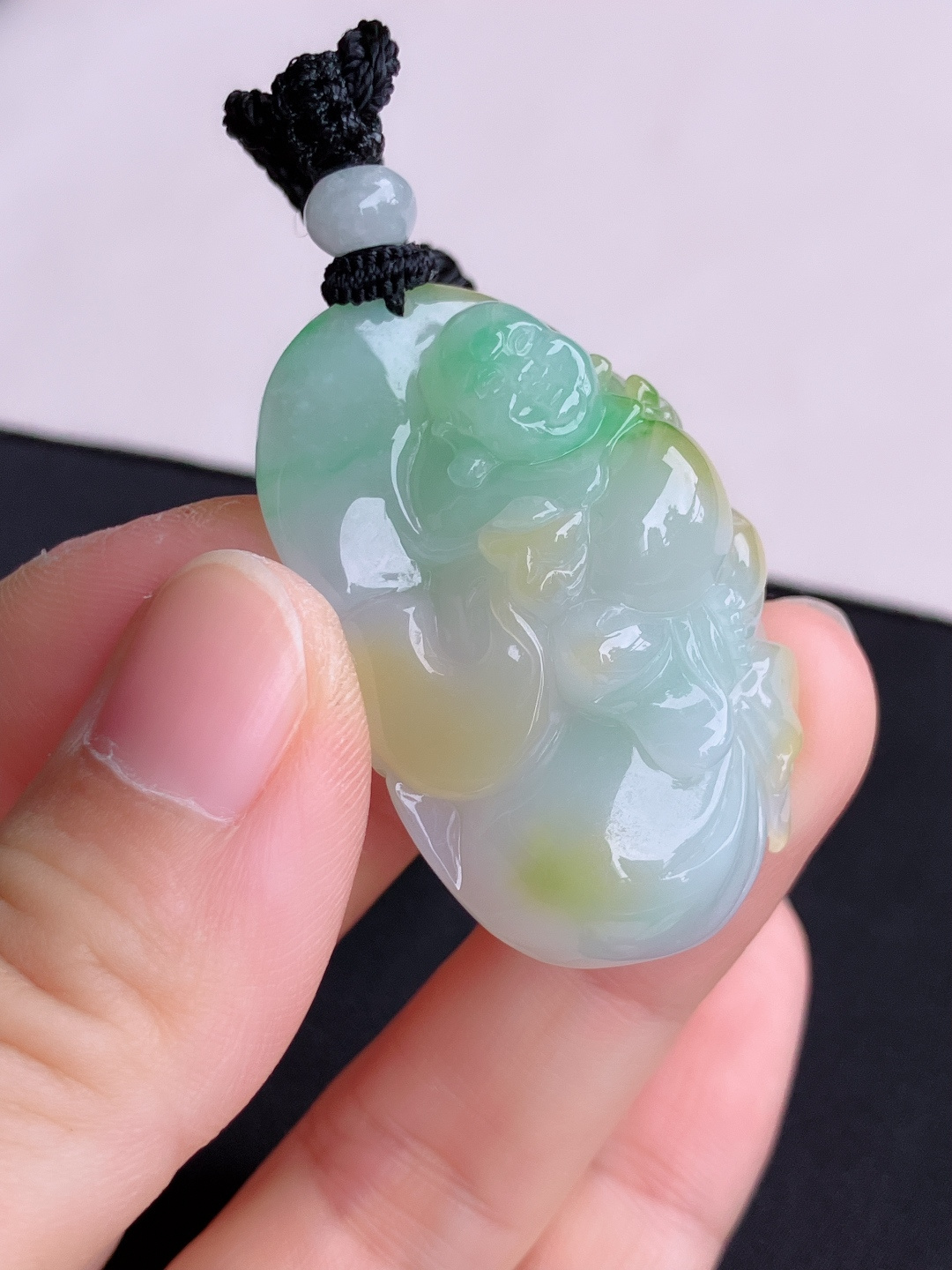 ️三彩布袋佛，饱满大气。尺寸43/26.5/13/自然光实拍