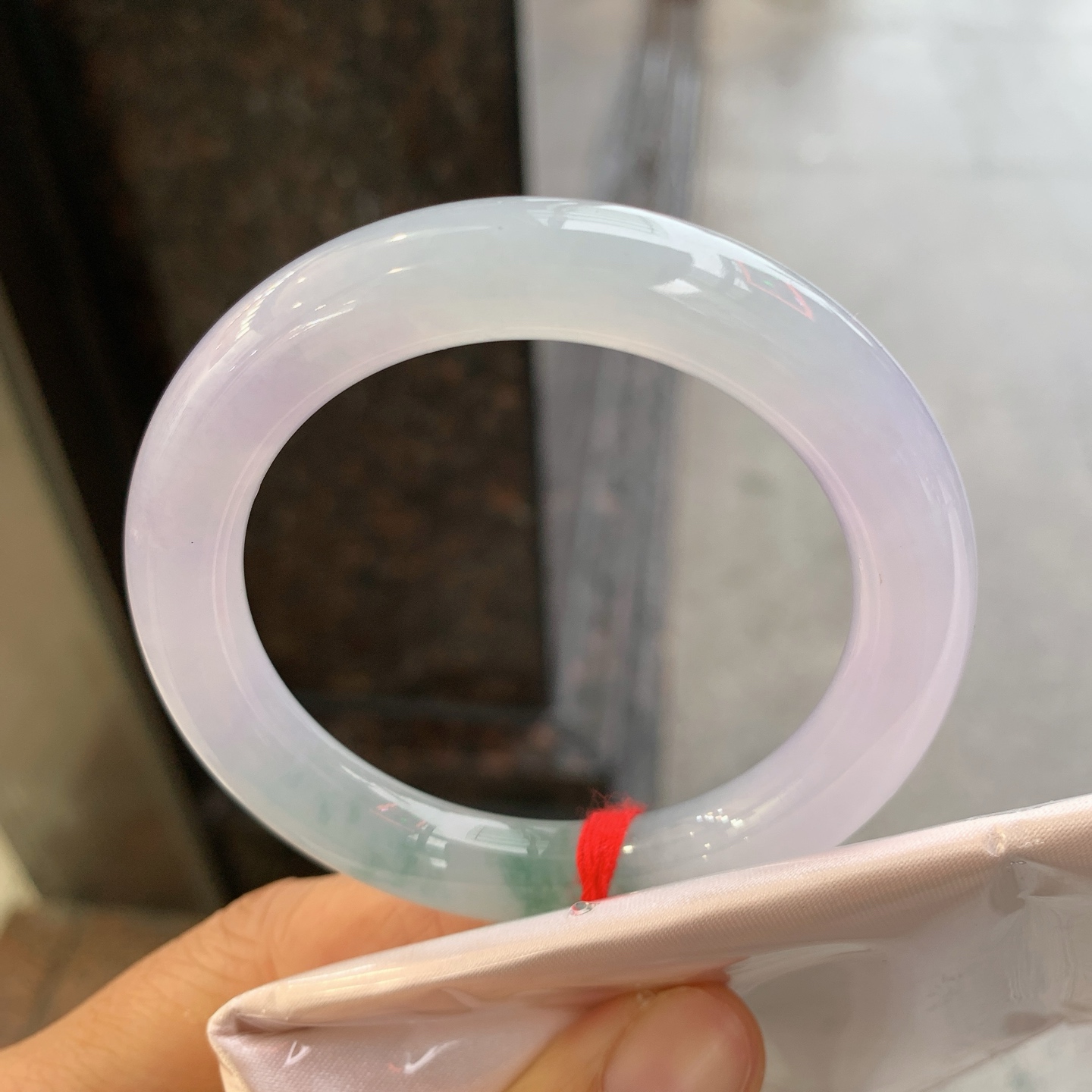 圆条冰飘花 微细纹 尺寸：52/9.8 冰润