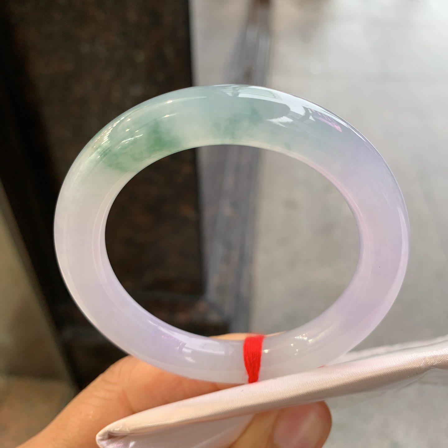 圆条冰飘花 微细纹 尺寸：52/9.8 冰润