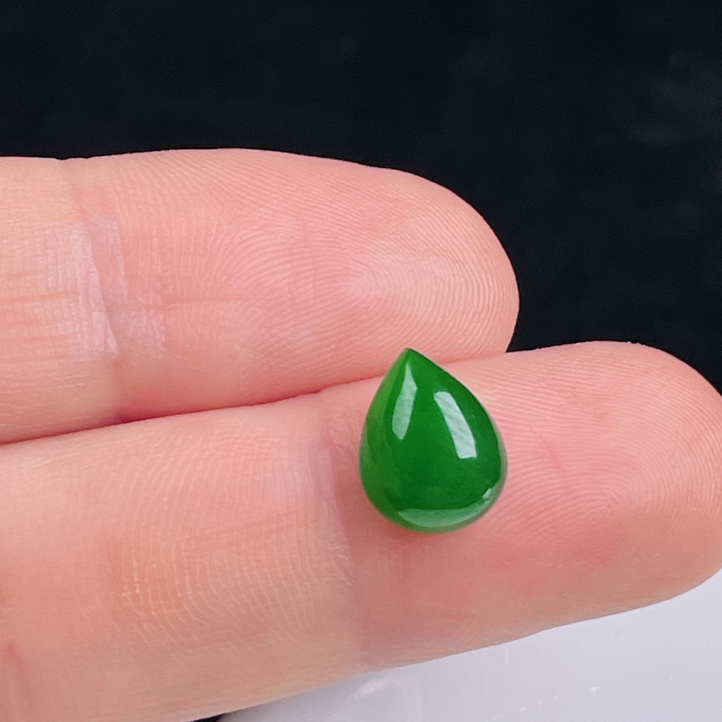 ️辣绿戒面，老种起光，细底通透，尺寸：10.3/8.2/4.3mm0730