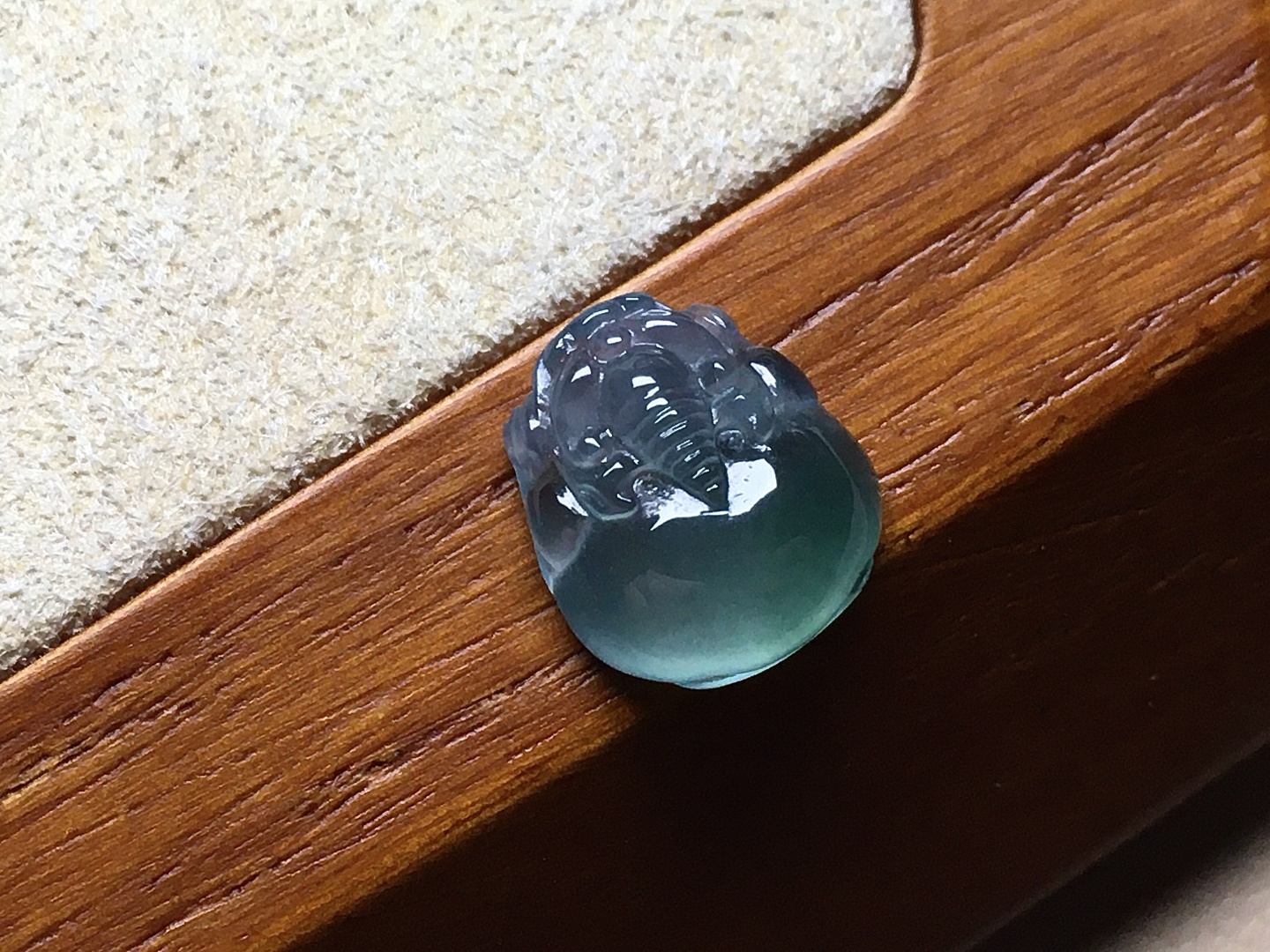 ️ 冰种蓝钢金蟾 色泽深邃漂亮，起胶感，无裂，尺寸12*10.7*4