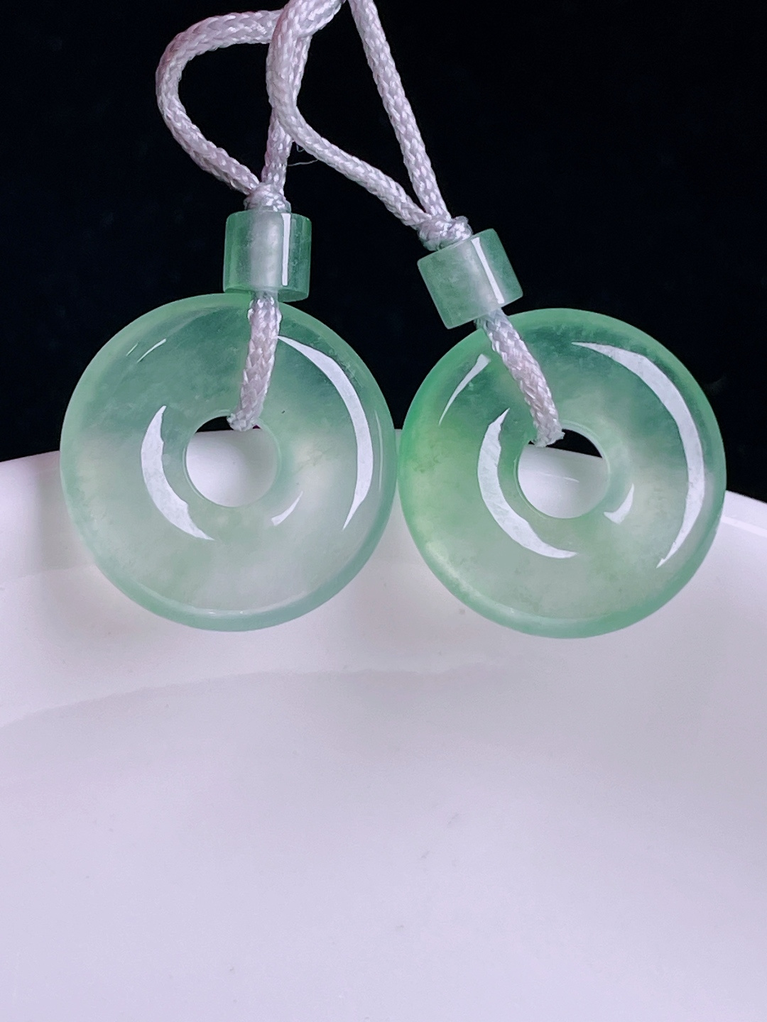 ️高冰耳坠，老种起光，细底通透，尺寸：14.5/3.4mm0730