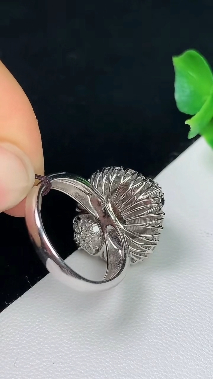天然A货翡翠蛋面戒指 吊坠两用款，尺寸17.6-11-9.9，重量:7.32g2026年8月7日
工厂直销收藏佳品,种好水足，色泽均匀，有种有色，上手高大气！
