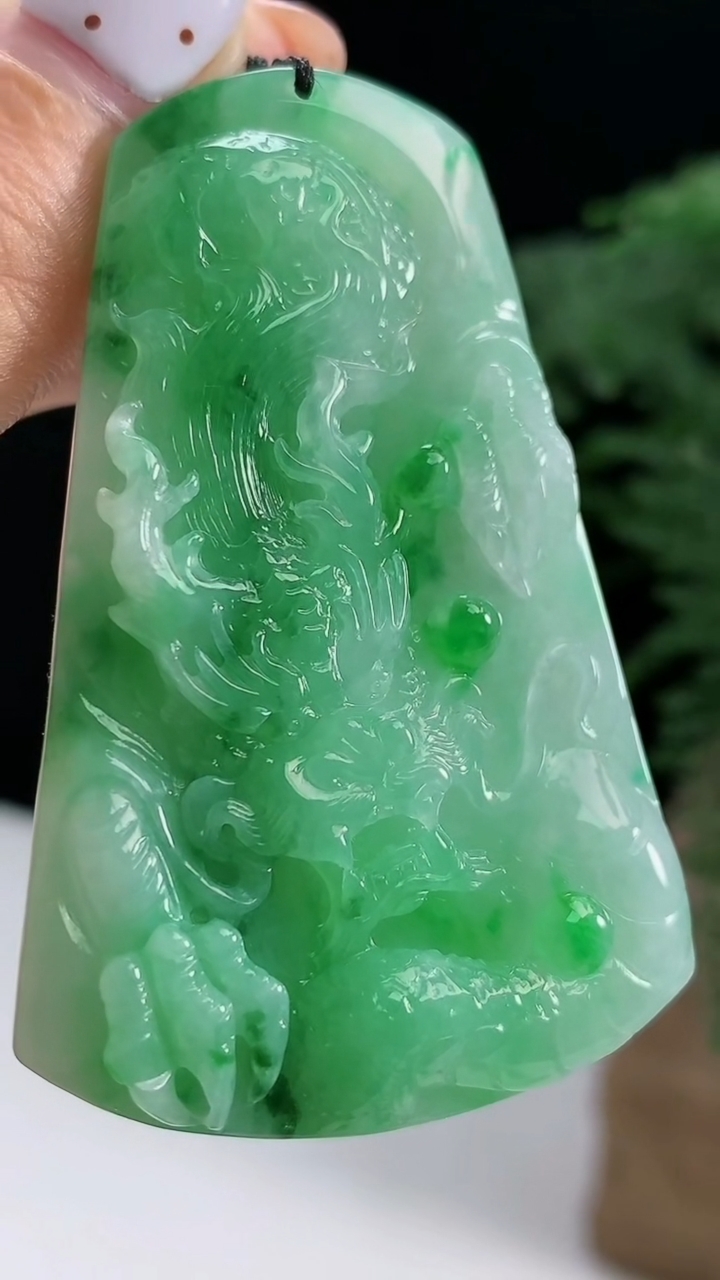 天然A货翡翠龙牌吊坠，尺寸58.2-38-8 重量:30.18g
8月13日