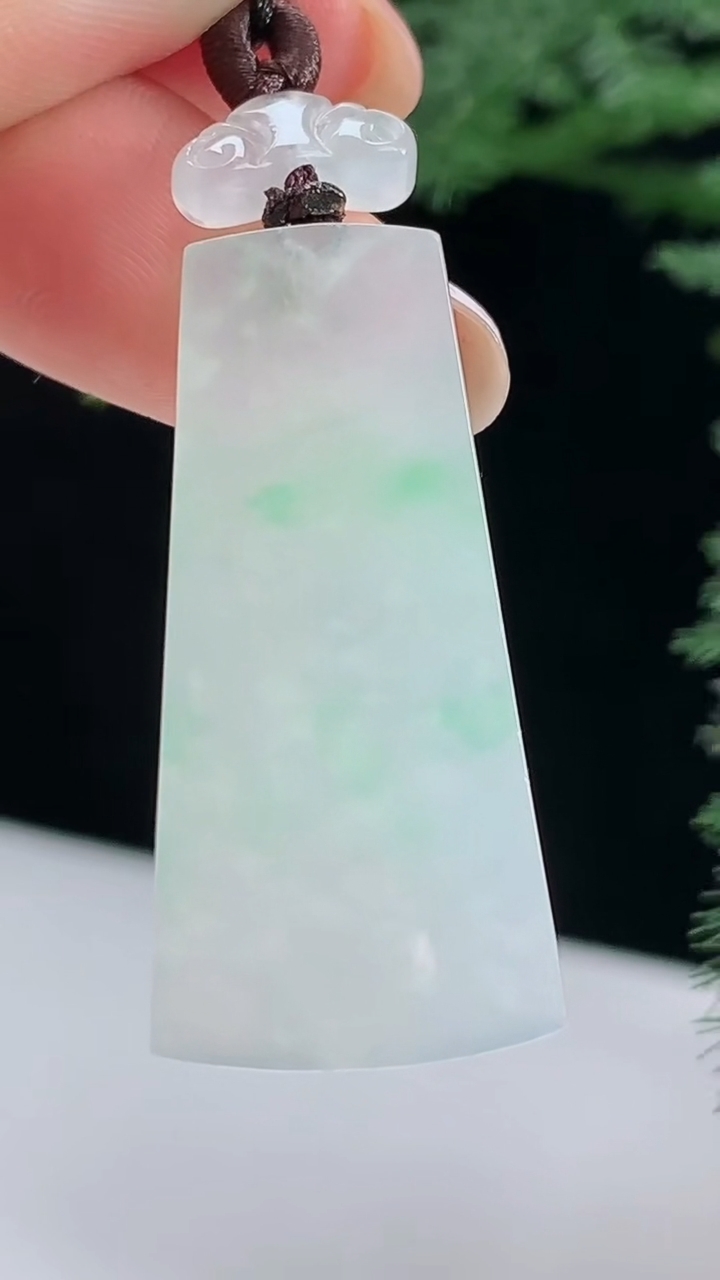 天然A货翡翠无事牌吊坠，尺寸36-17-6.2 重量:9.09g
8月15日