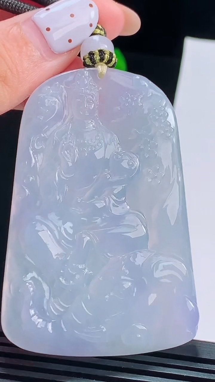 天然A货翡翠种紫罗兰普贤菩萨吊坠，尺寸60-41-5.8 重量:35.93g
8月17日