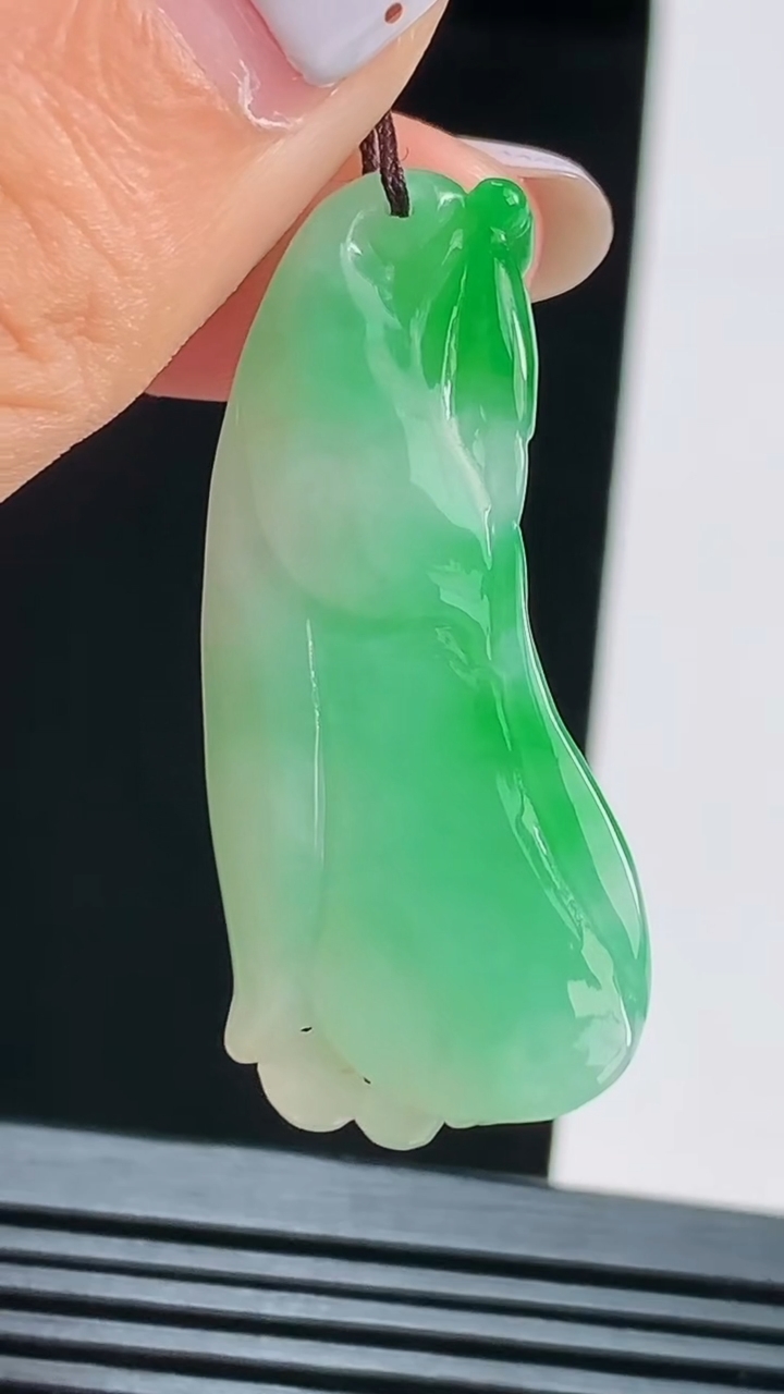 天然A货翡翠玉兰花吊坠，尺寸41-18-9.8 重量:9.83g
8月17日