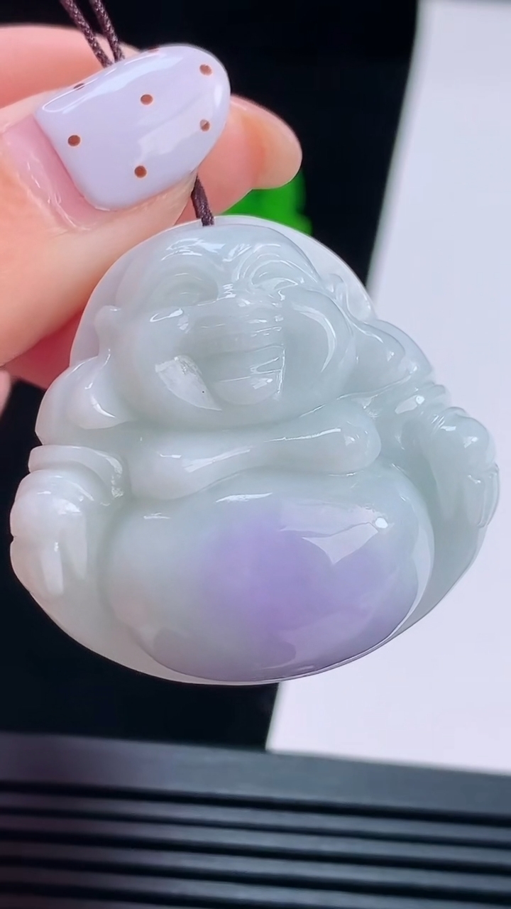 天然A货翡翠紫罗兰佛公吊坠，尺寸34-35.5-12.2 重量:22.24g
8月21日