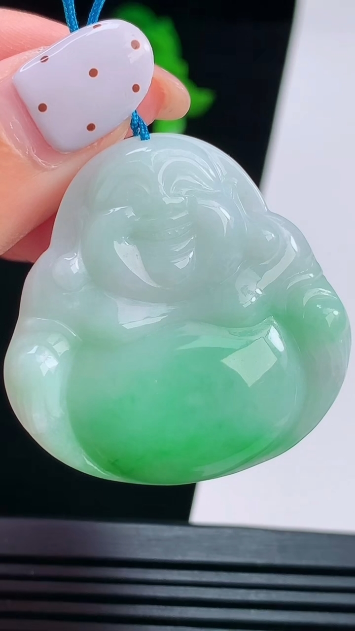 天然A货翡翠佛公吊坠，尺寸37-37-5.5 重量:13.49g
8月21日