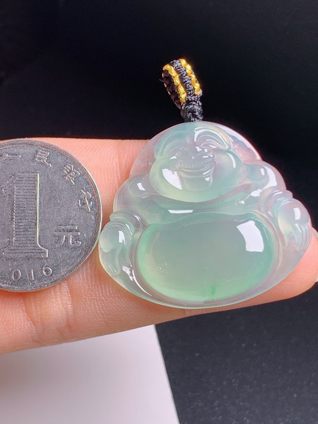 ️ 冰种佛公，胶感十足色泽清润，笑态亲和温润耐看，裸石30-33.9-6.5，010728