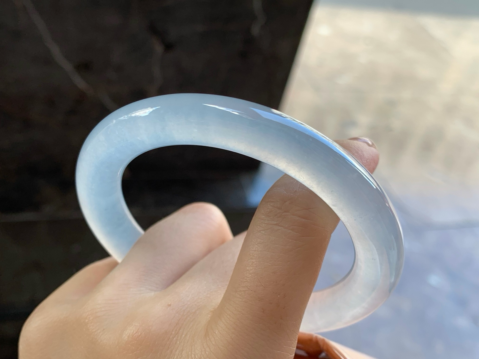 60.5-11
冰种圆条大圈口手镯^_^冰味十足～实物漂亮大圈口