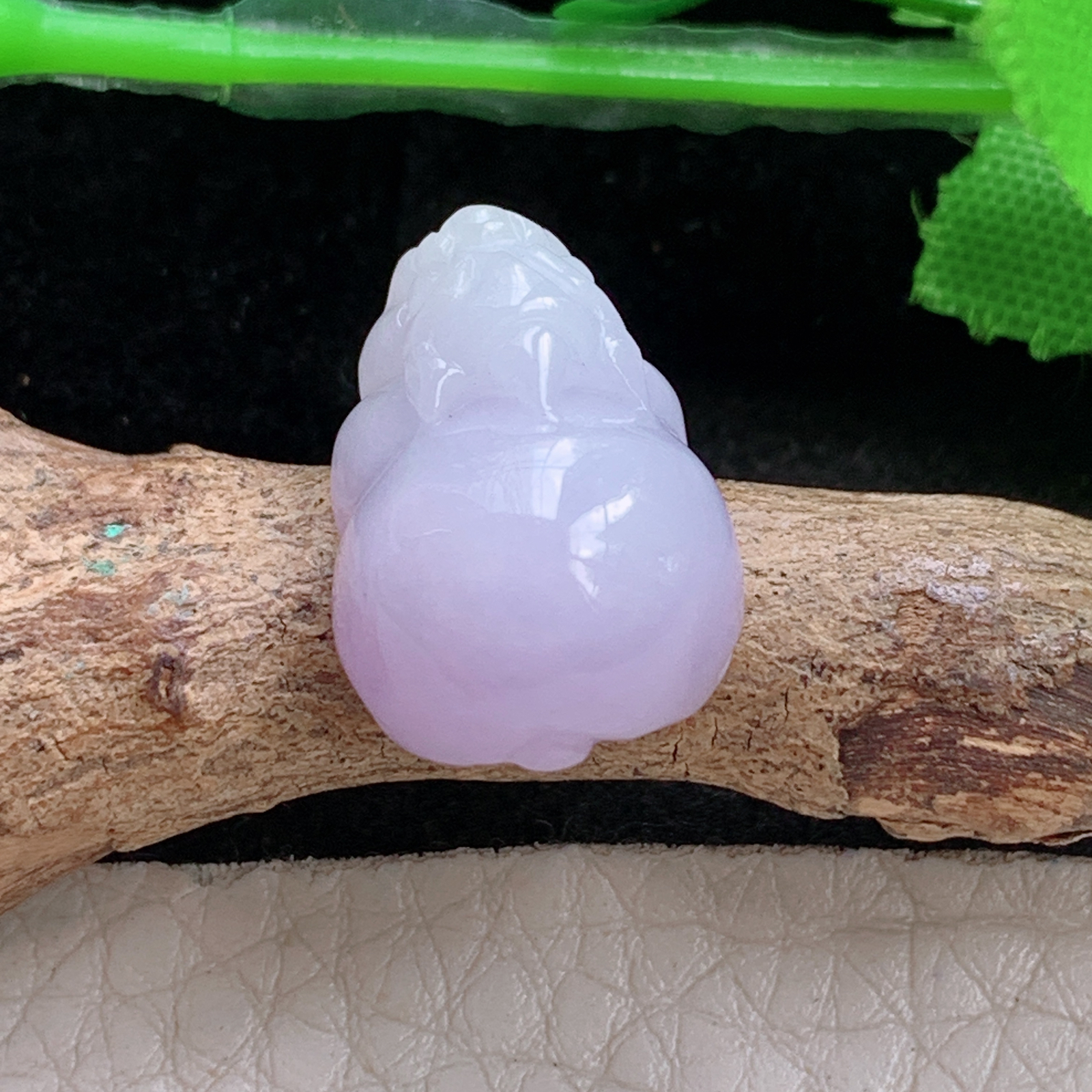 ajj实拍18*13*9缅甸翡翠精雕冰紫饱满貔貅 立体皮休玉吊坠 玉挂件