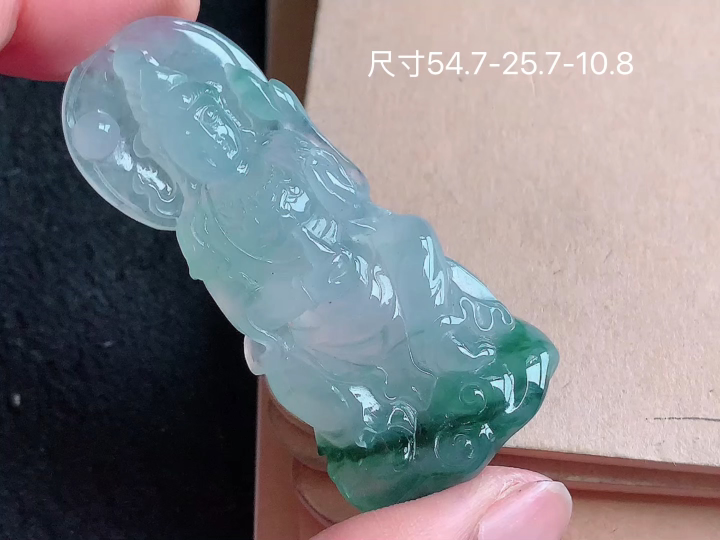 ️ 冰飘花观音，老坑冰透 种老水足 水润光泽，性比高 无裂，尺寸看图，54.7-25.7-10.8