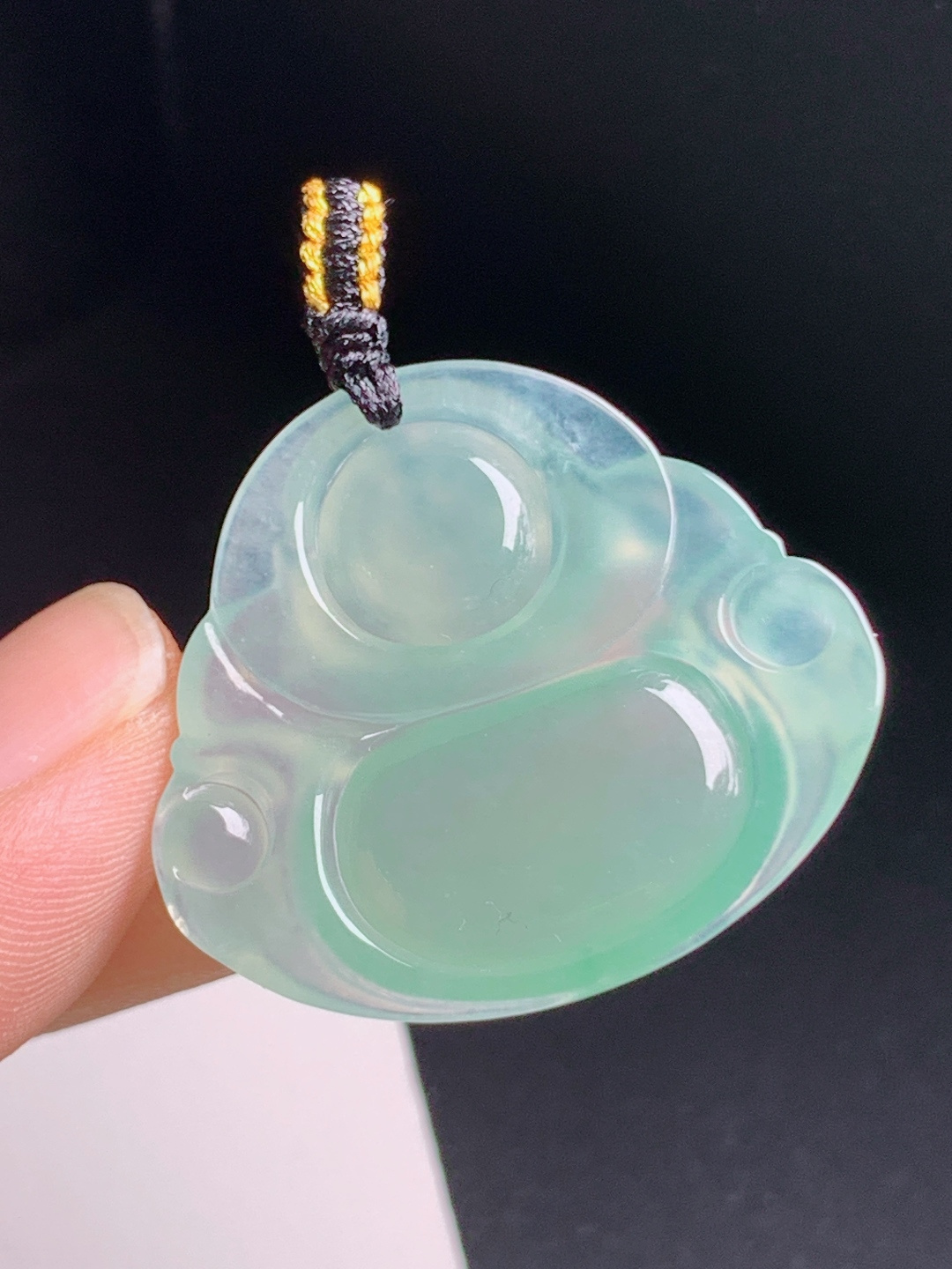 ️ 冰种佛公，胶感十足色泽清润，笑态亲和温润耐看，裸石30-33.9-6.5，010728