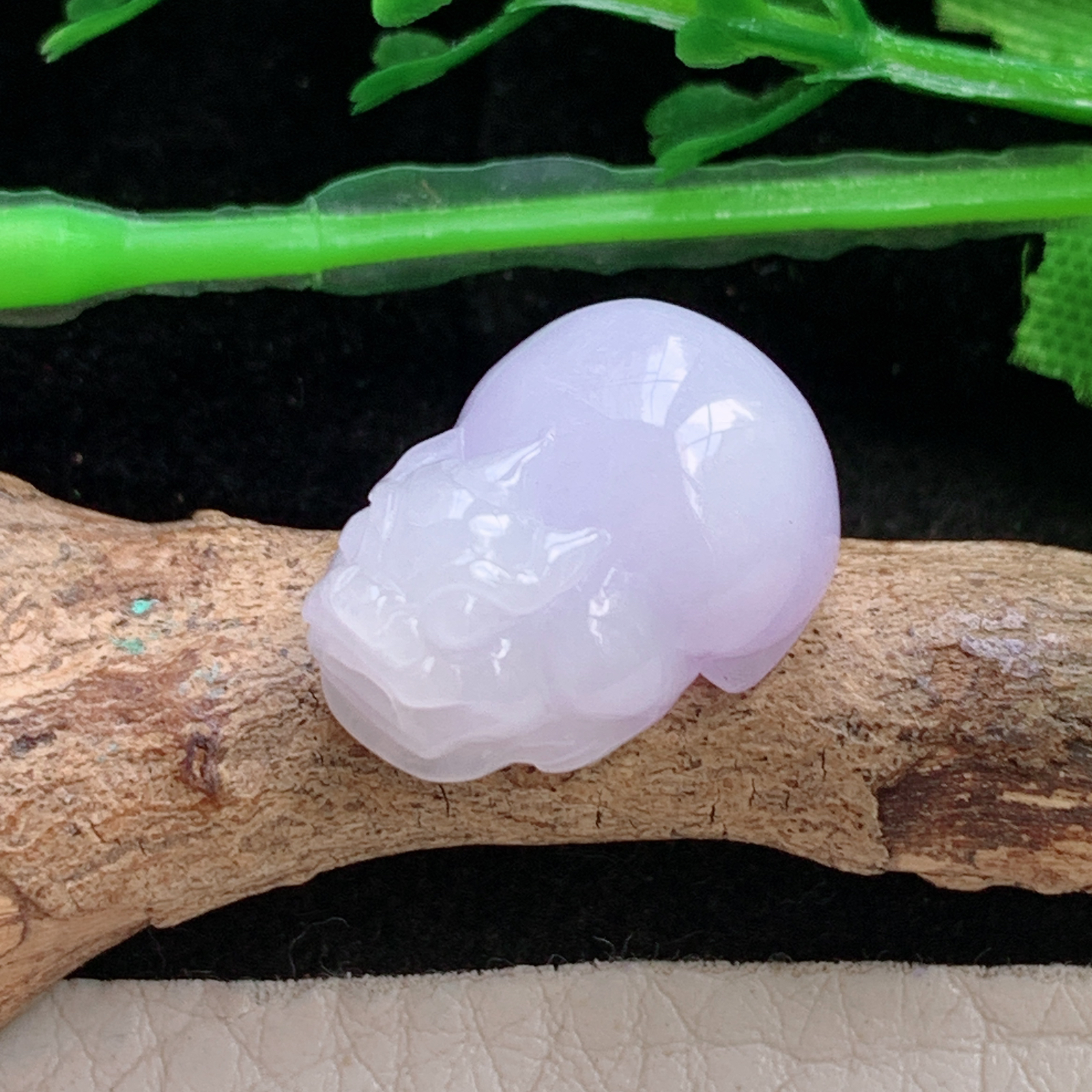 ajj实拍18*13*9缅甸翡翠精雕冰紫饱满貔貅 立体皮休玉吊坠 玉挂件