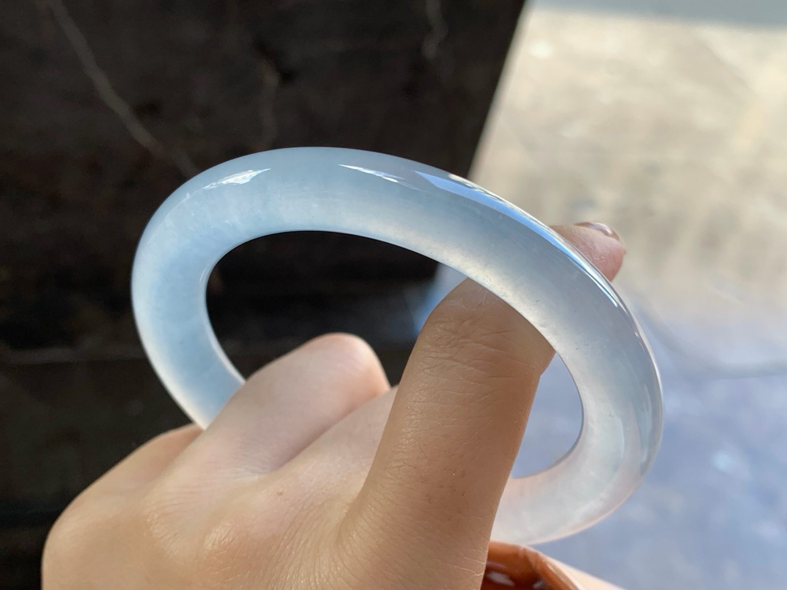 60.5-11
冰种圆条大圈口手镯^_^冰味十足～实物漂亮大圈口