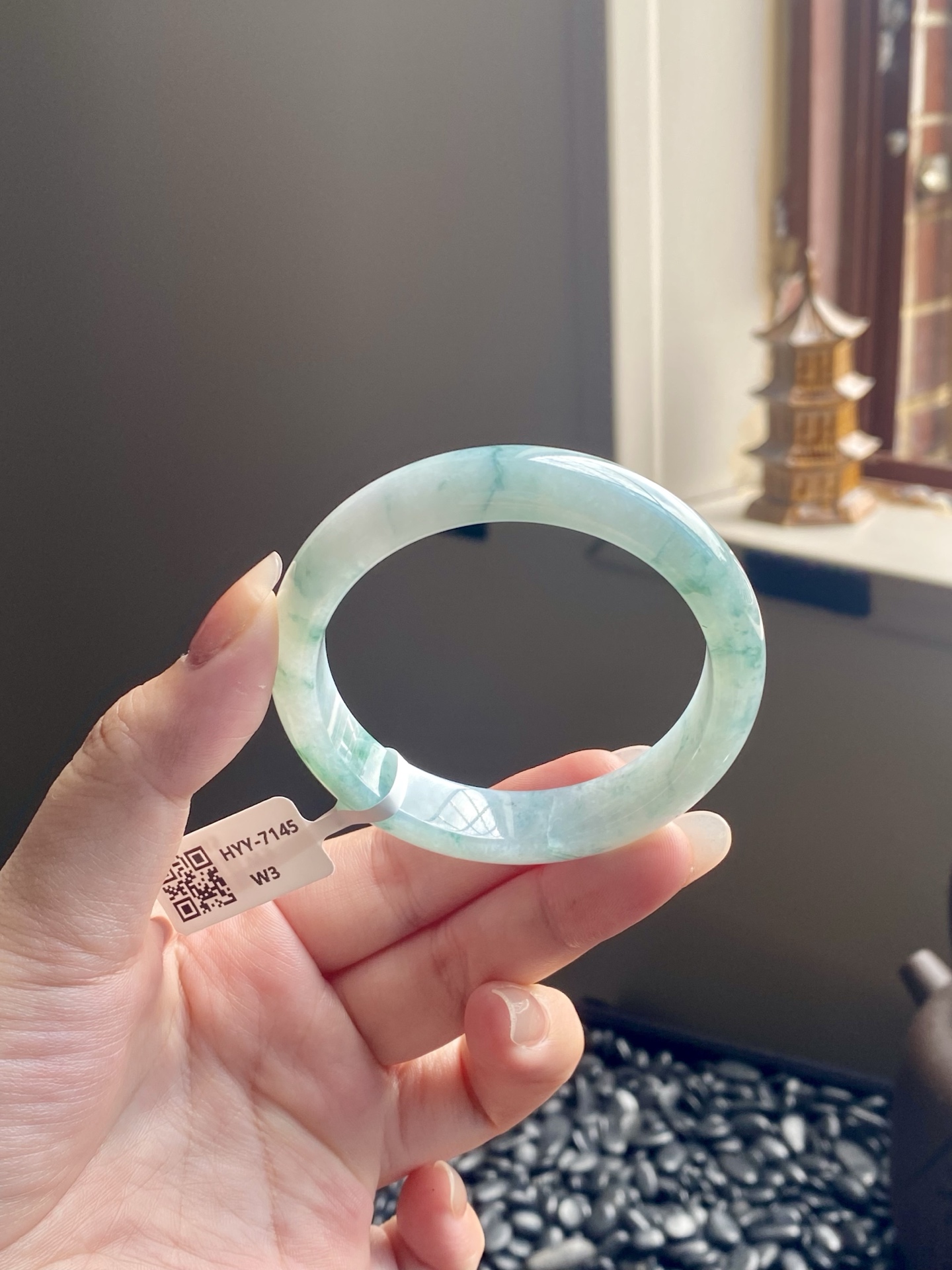 冰种飘花正圈成品 HYY-7145 ⭕️53-12-7.6