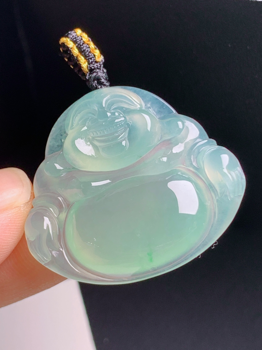 ️ 冰种佛公，胶感十足色泽清润，笑态亲和温润耐看，裸石30-33.9-6.5，010728