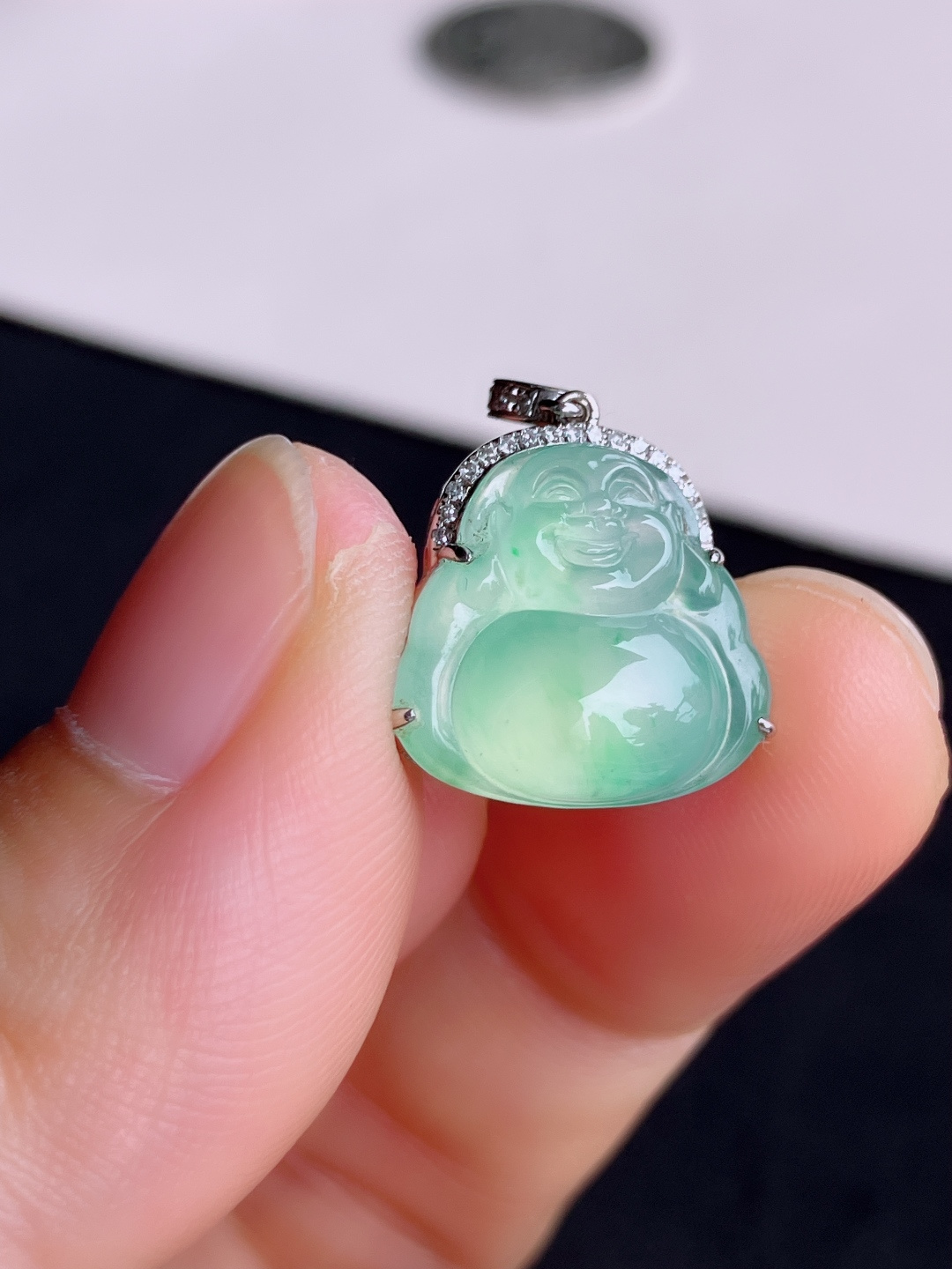 甜绿小佛，晶莹剔透，尺寸15/14.3/7.6/自然光实拍