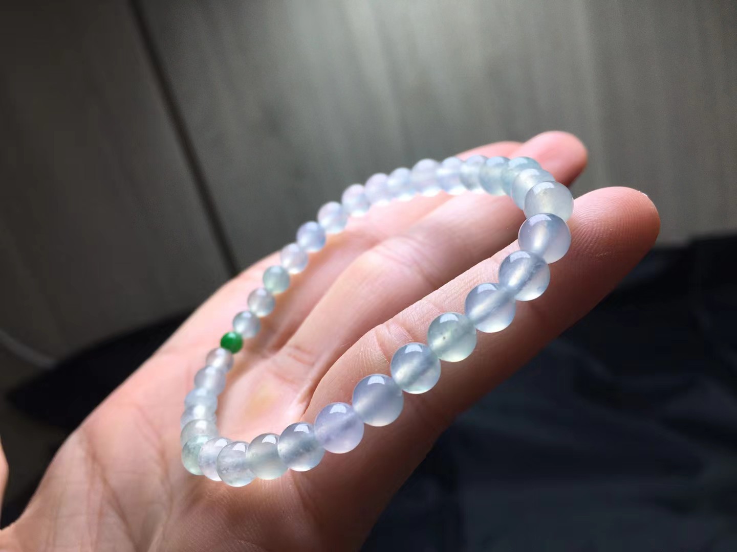 ️ 种手链，卡5.5～5.3mm，34颗，种好，玉质细腻，均匀，透水润