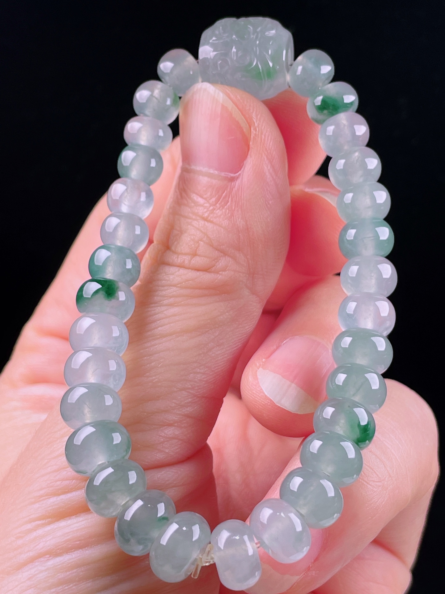 ️冰种手链，老种起光，细底通透，尺寸：12.6/12mm0801