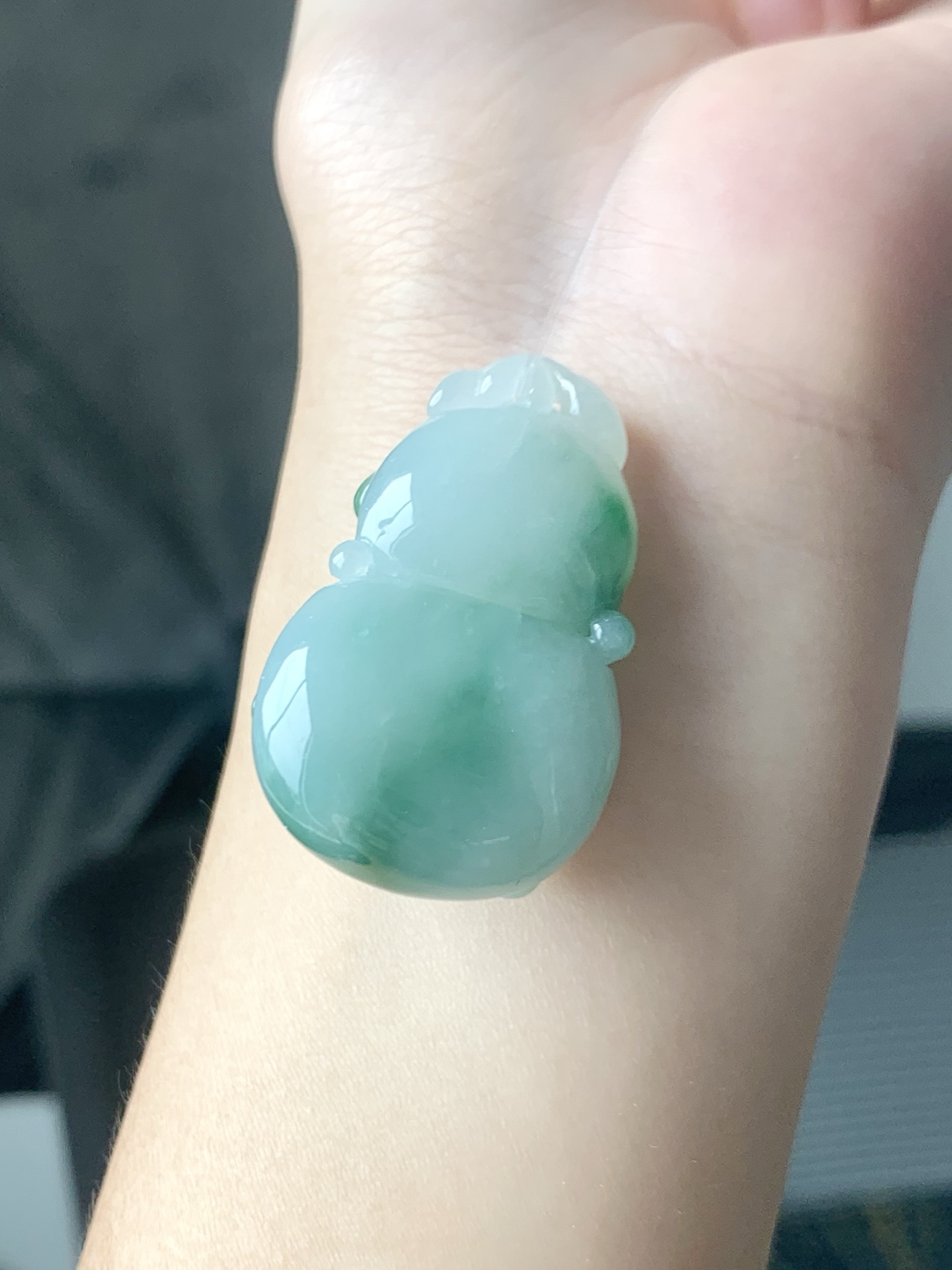 冰飘绿葫芦 优美色泽 精美饱满 尺寸38.4-24-13.7【C3545】