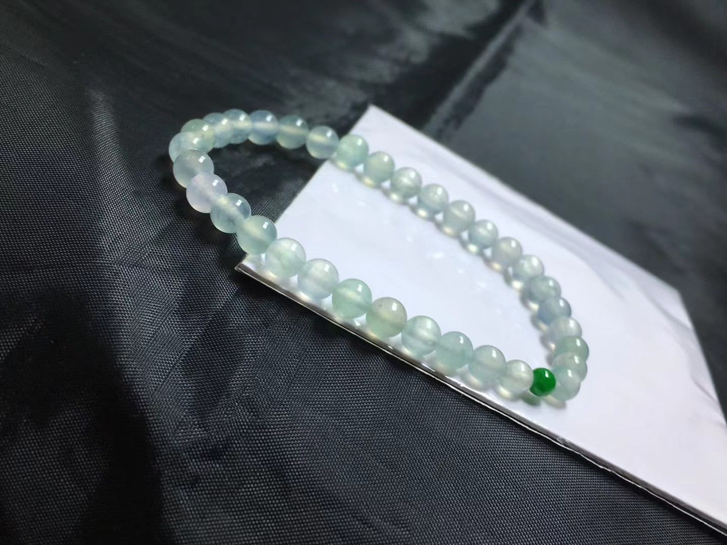 ️ 种手链，卡5.5～5.3mm，34颗，种好，玉质细腻，均匀，透水润