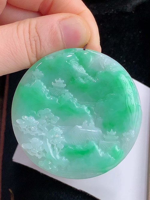 ️ 山水牌，无裂，尺寸54.0-7.3mm，包A附证书