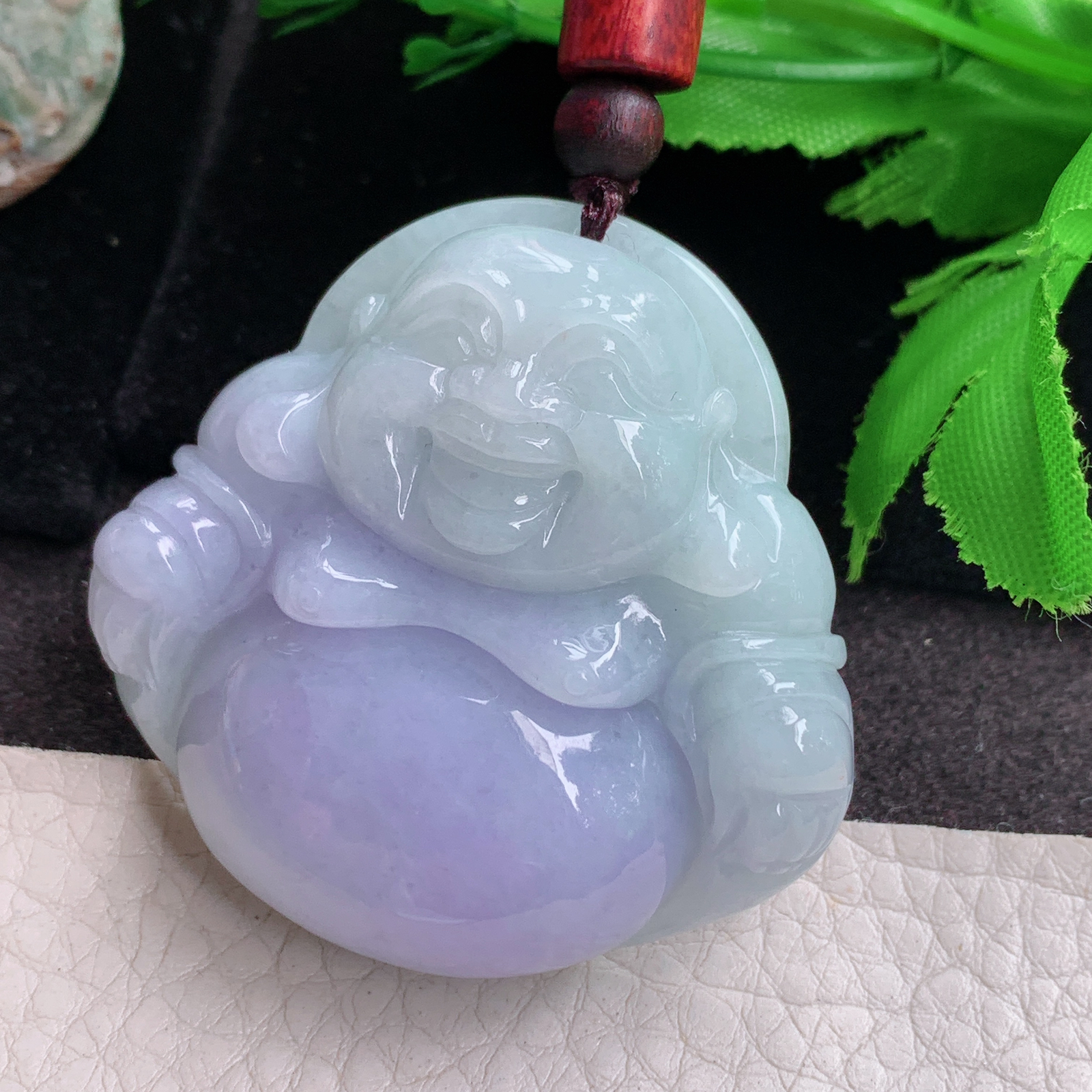 zen实拍37.5*40.5*11.3缅甸翡翠紫罗兰饱满大佛公 弥勒佛玉吊坠