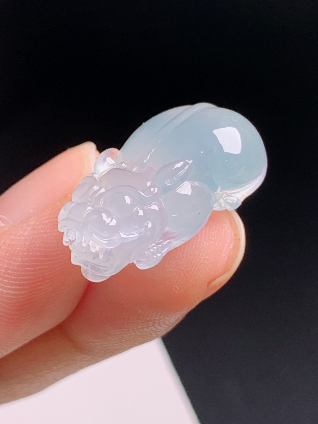 ️ 冰种貔貅，冰透起光身形敦实，招财守福肌理细腻，裸石24.2-15.7-9.5，080729