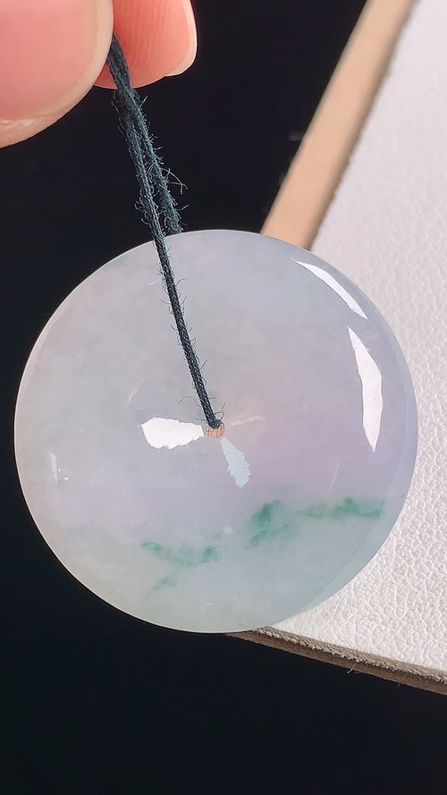 冰飘花平安扣，无裂，尺寸:29.2-5.6mm