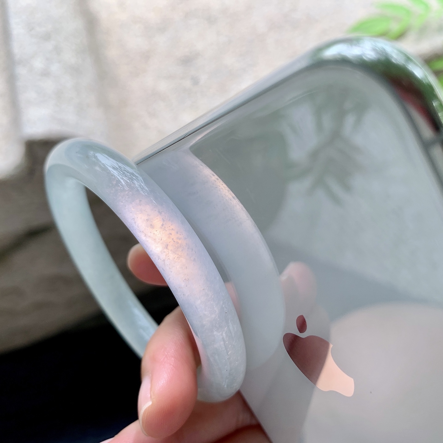 圆条51 52，圈口52/9.3/9.2，编码BA080302，冰种，清透，水润，种老，细腻，无裂。