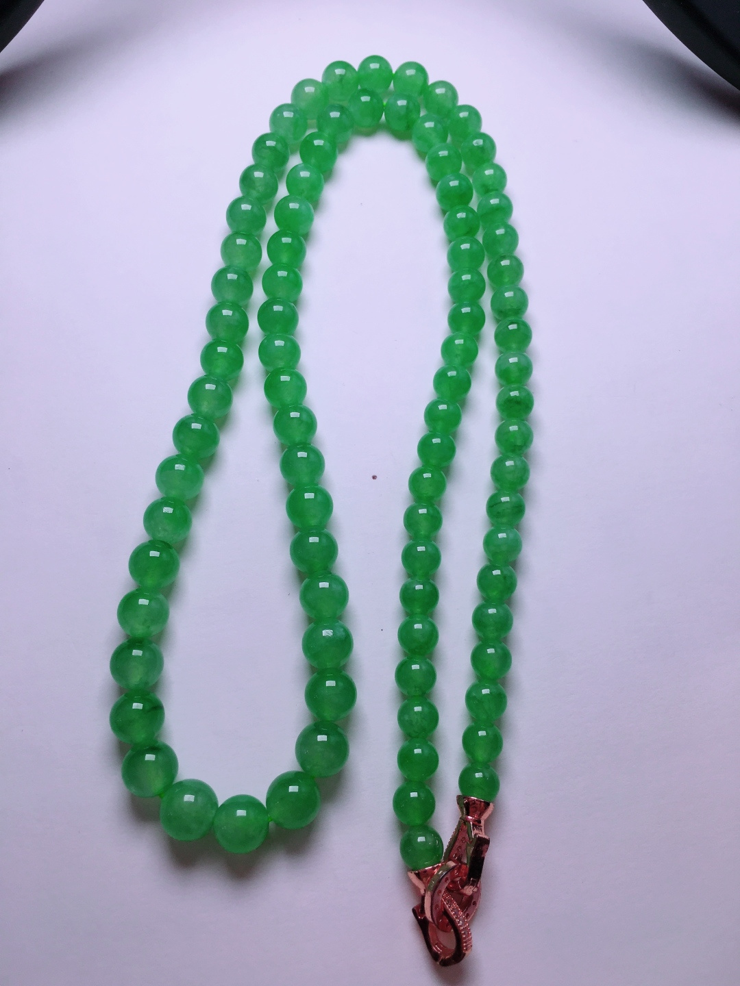 ️高冰绿珠子项链，晶莹剔透，新颖时尚，品相，6.3-8.5