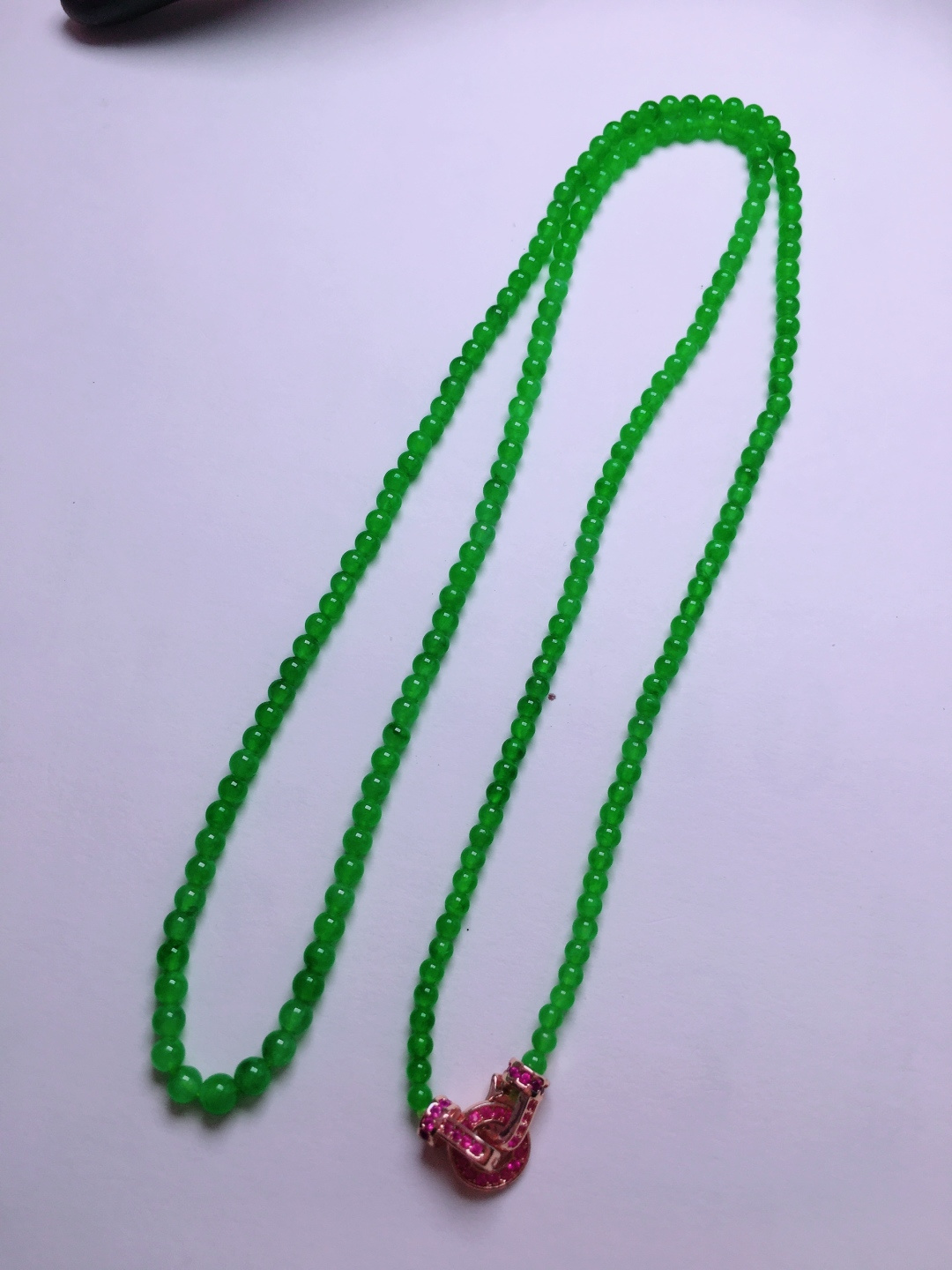 ️高冰绿珠子项链，晶莹剔透，新颖时尚，品相，2.5-3.1