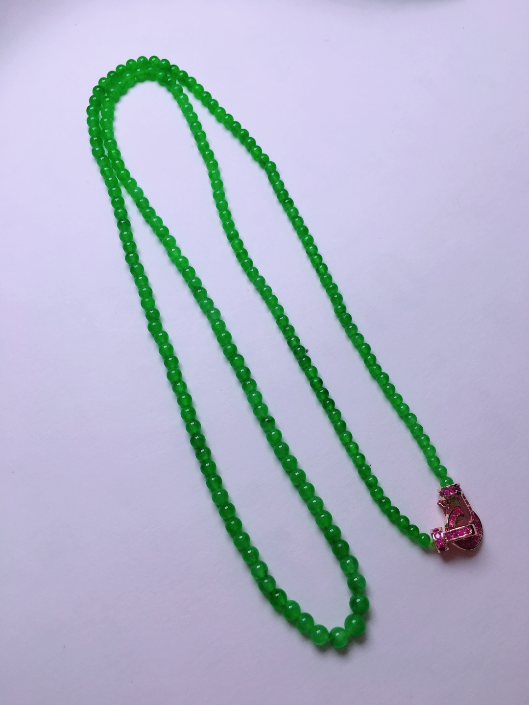 ️高冰绿珠子项链，晶莹剔透，新颖时尚，品相，2.5-3.1