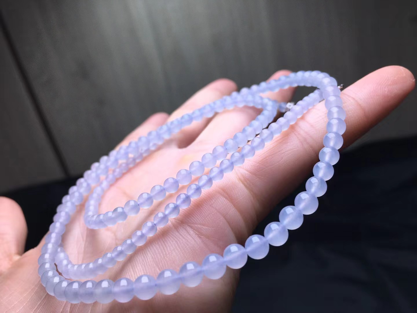 ️ 淡紫珠链，卡4.8～34mm，169颗，种好，干净，度极高，冰间，颗颗精选，实物更美