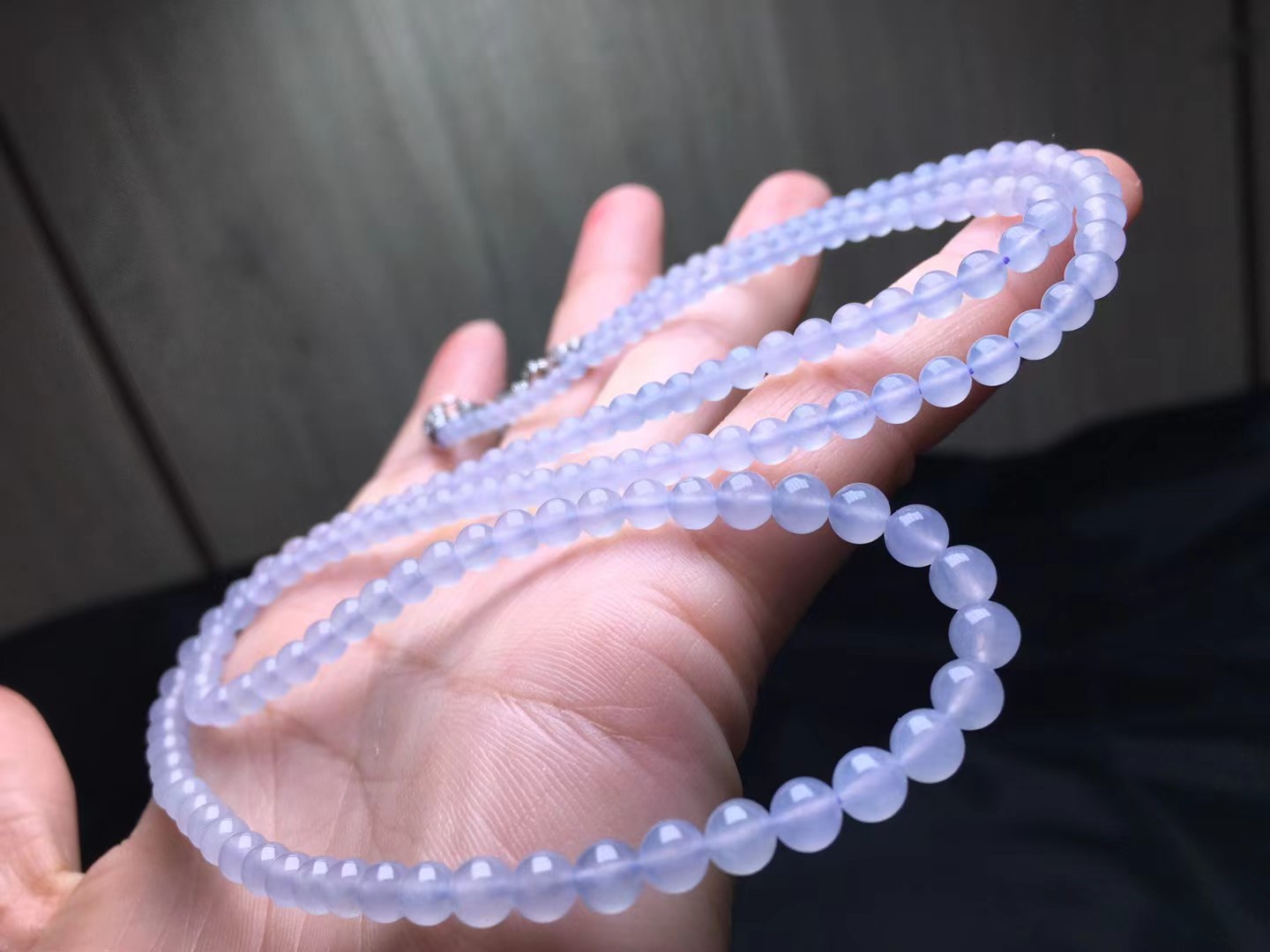 ️ 淡紫珠链，卡4.8～34mm，169颗，种好，干净，度极高，冰间，颗颗精选，实物更美