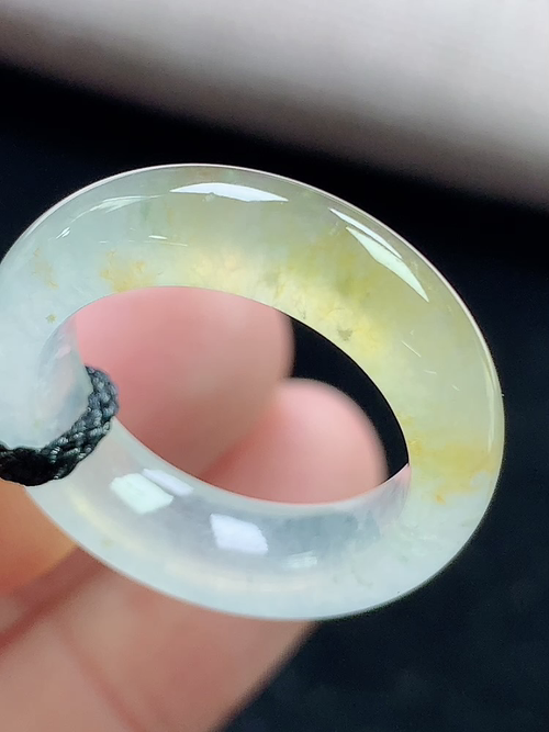冰飘黄翡戒指，无裂，内径尺寸15.9-5.8-3.5mm，11号手寸，d02ytf