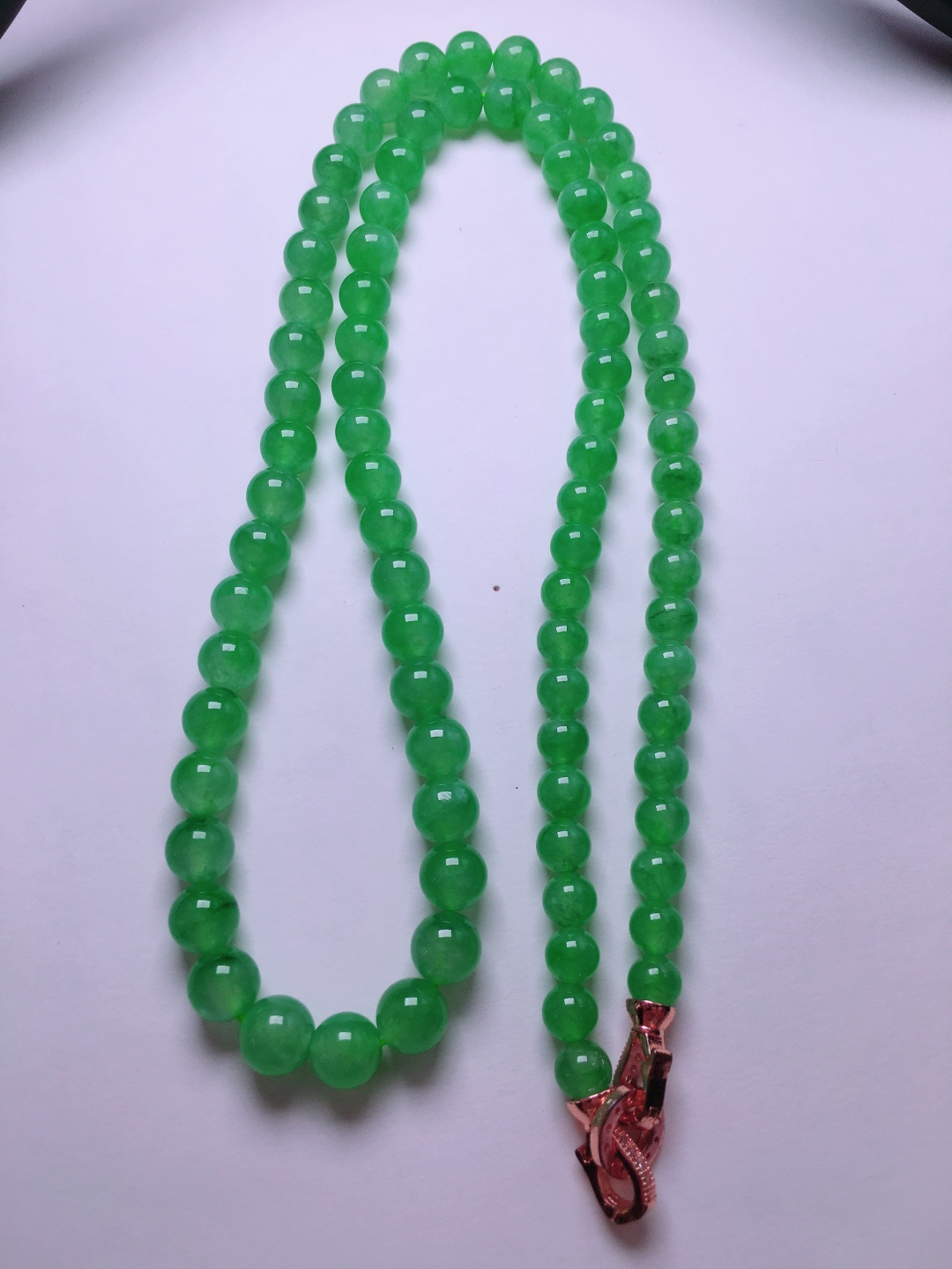 ️高冰绿珠子项链，晶莹剔透，新颖时尚，品相，6.3-8.5