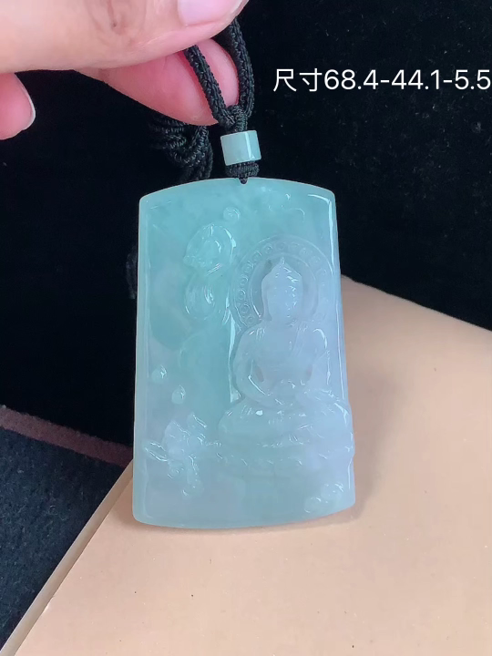 ️ 冰底色观音，老坑冰透，种老水足，水润光泽，性比高，无裂，尺寸看图