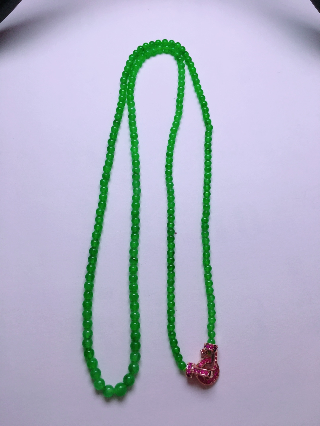 ️高冰绿珠子项链，晶莹剔透，新颖时尚，品相，2.5-3.1