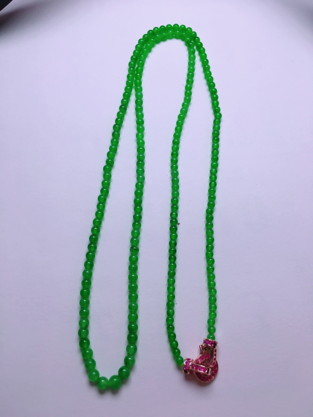 ️高冰绿珠子项链，晶莹剔透，新颖时尚，品相，2.5-3.1