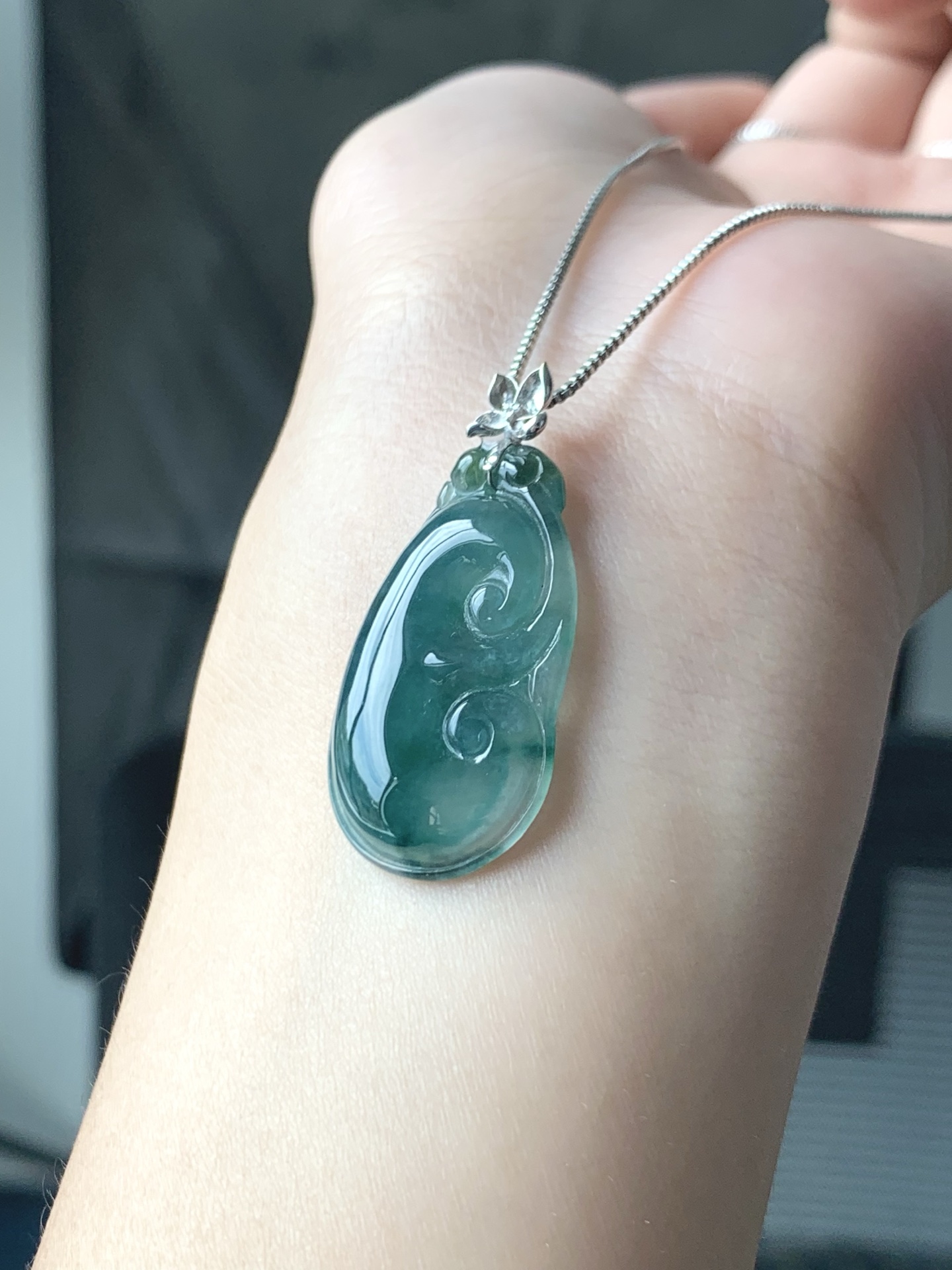 冰飘花如意 胶润细腻 浓郁飘花 尺寸30-16.8-5.2【B9913BEC量】